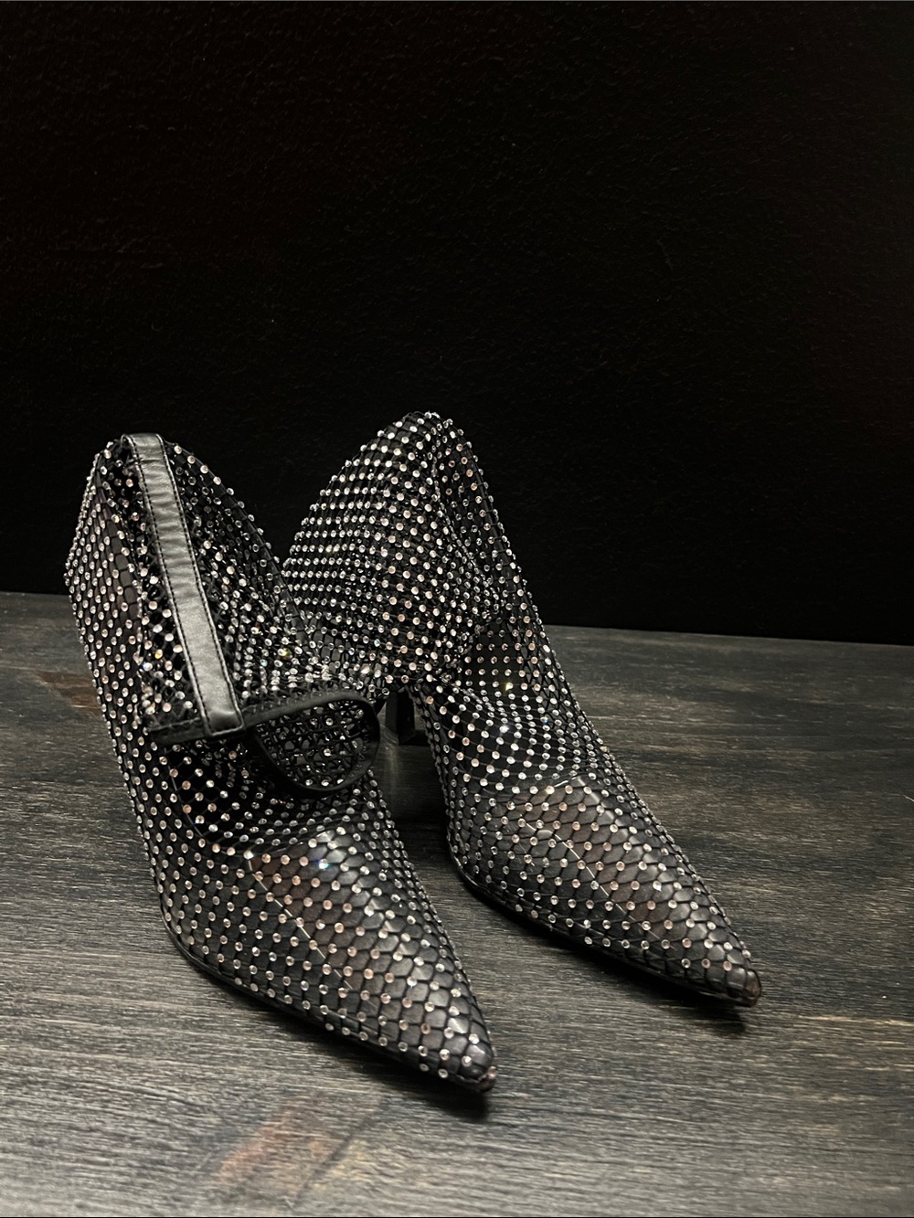 ASOS | Black Rhinestone Mesh Sock Booties - Women